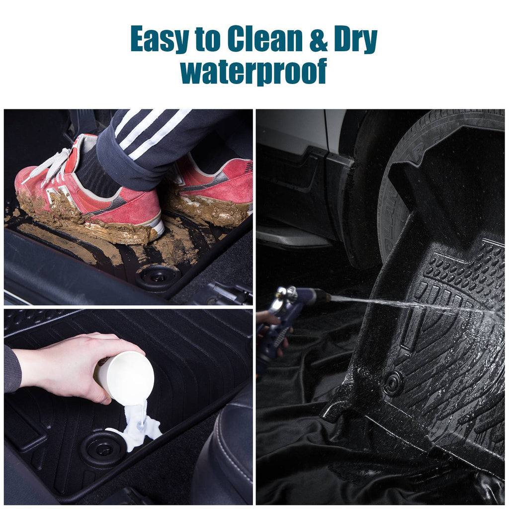 Car Floor Mats For 2023 CRV Hybrid Black All-Weather TPE Rubber Car Mats