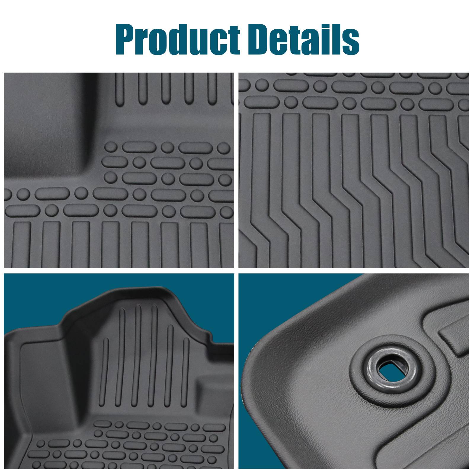 Car Floor Mats For 2023 CRV Hybrid Black All-Weather TPE Rubber Car Mats